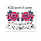 A set of tattoo stickers with rose flowers and English letters