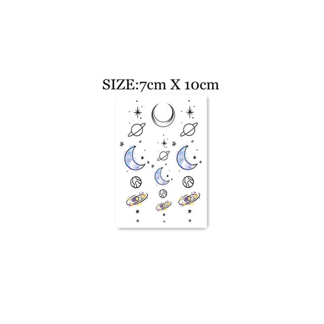 Flower Arm Girl TATTOO 234 Harajuku Starry Sky Moon Stars Small Fresh and Cute Tattoo Stickers One Piece 3 Sets