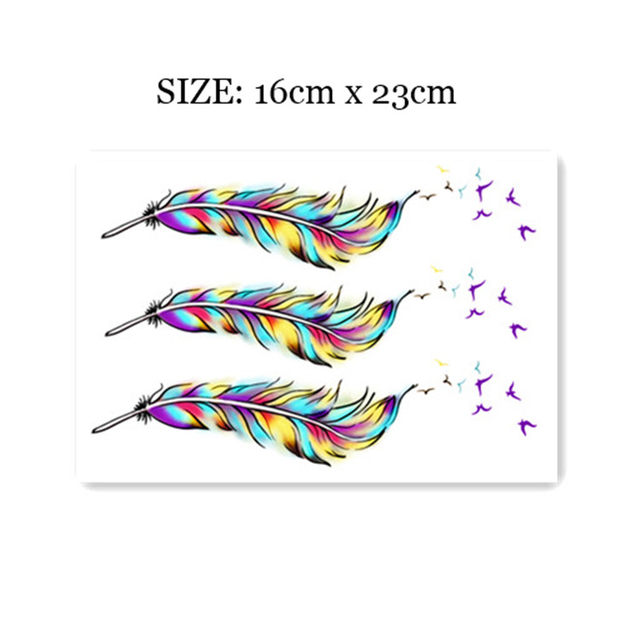 Flower-armed girl D96 X205 S51 shoulder feather sexy tattoo stickers stickers stickers can be attached to glass