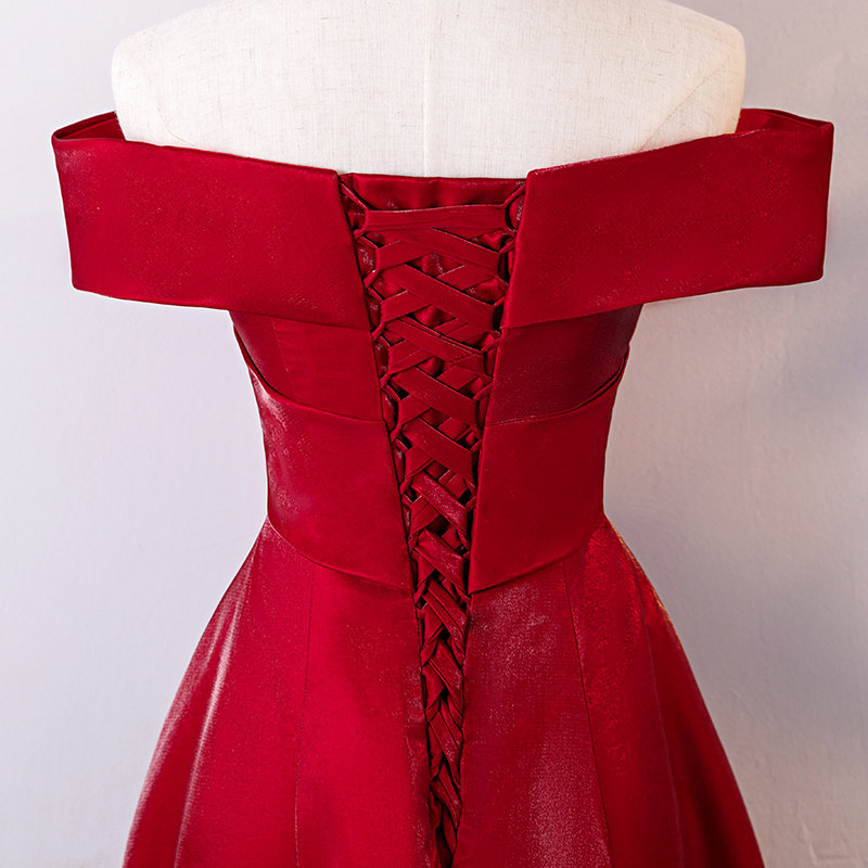 中长女红色新娘婚纱优雅气质高贵 豪满庭礼服/晚装