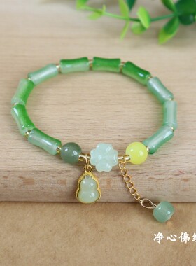 玻璃+合金+复古甜美+玻璃手串