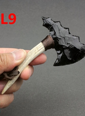 天然黑曜石非遗手工打制吊坠车挂