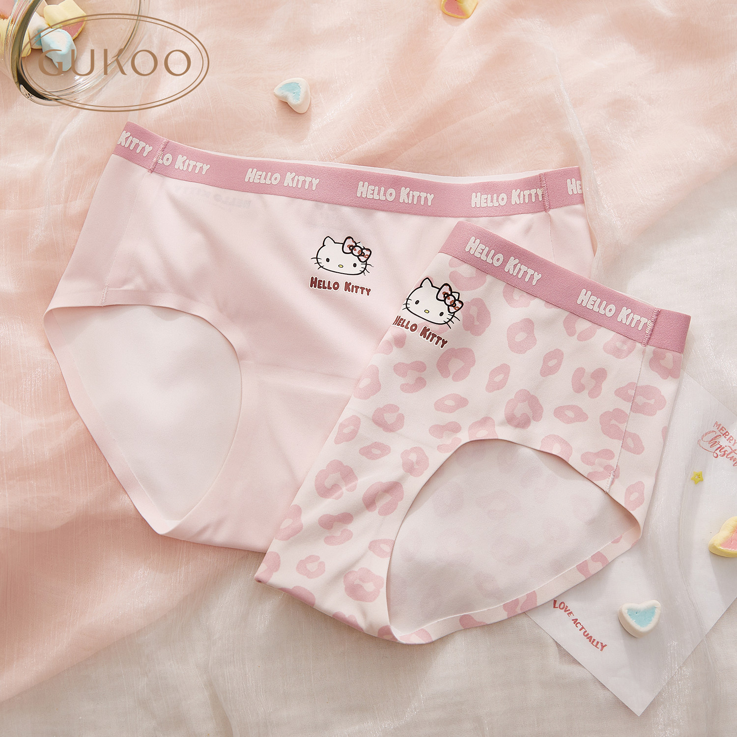 Gukoo/果壳内裤新款Hellokitty系列甜美纯棉档底少女内裤多条装,淘宝优惠券,粉丝福利购,淘宝优惠卷