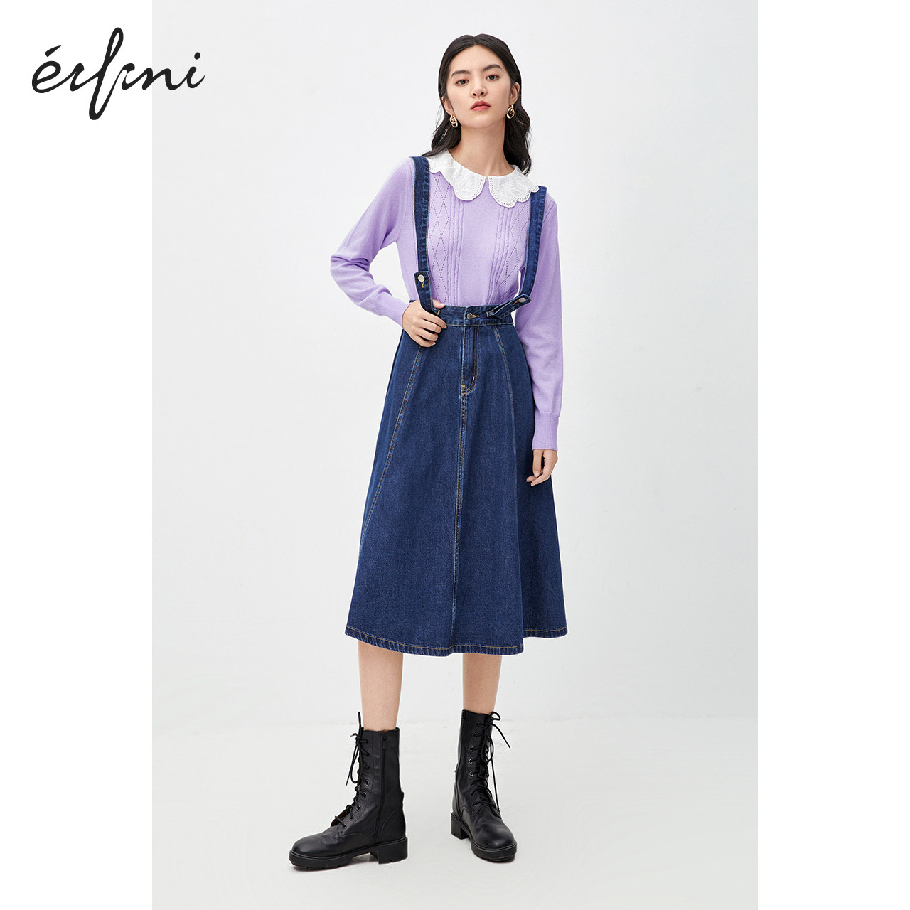 伊芙丽牛仔裙女2020新款显瘦a字裙 伊芙丽旗舰半身裙