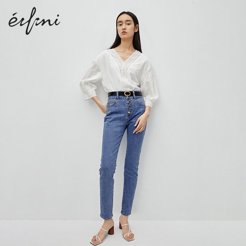 伊芙丽2020新款夏天很仙的小众衬衫 伊芙丽旗舰衬衫