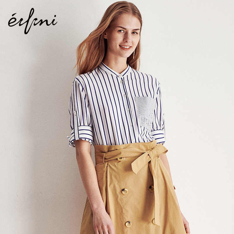 【商场同款】伊芙丽夏装新款韩版衬衫 伊芙丽旗舰衬衫