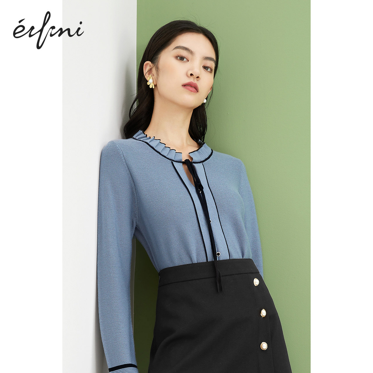 伊芙丽针织薄款长袖2020年新款毛衣 伊芙丽旗舰毛针织衫