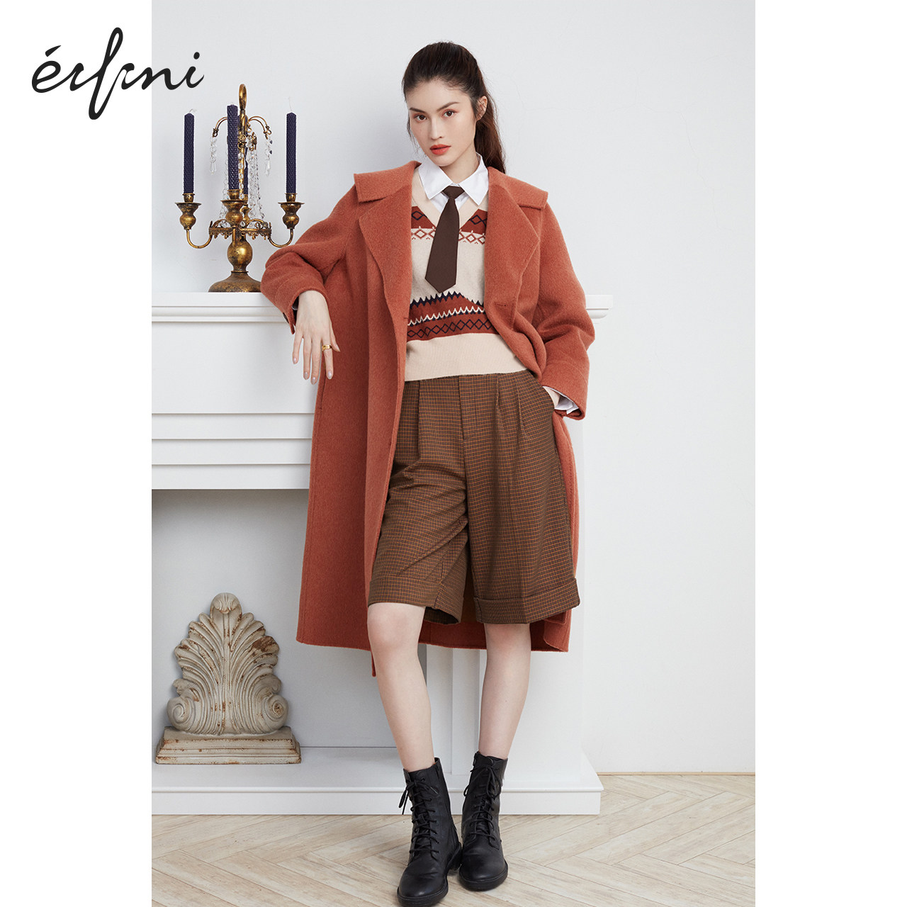 何穗同款伊芙丽外套2020冬季新款 伊芙丽旗舰毛呢外套