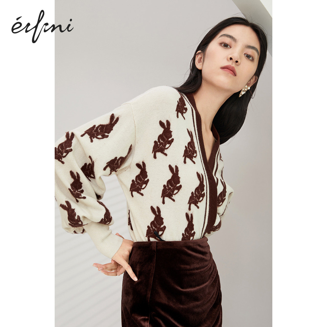 何穗同款伊芙丽2020年新款羊毛衫 伊芙丽旗舰毛衣