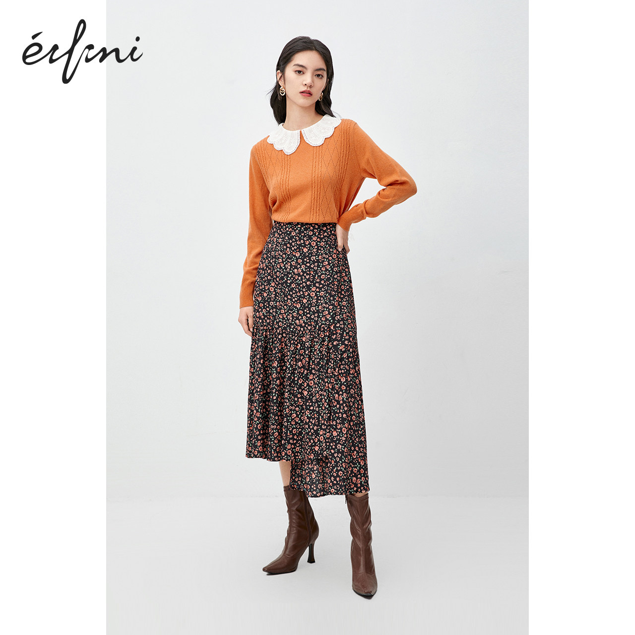 伊芙丽早秋2020秋冬装女士长袖毛衣 伊芙丽旗舰毛针织衫