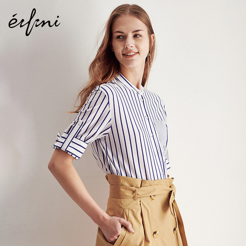 【商场同款】伊芙丽夏装新款韩版衬衫 伊芙丽旗舰衬衫