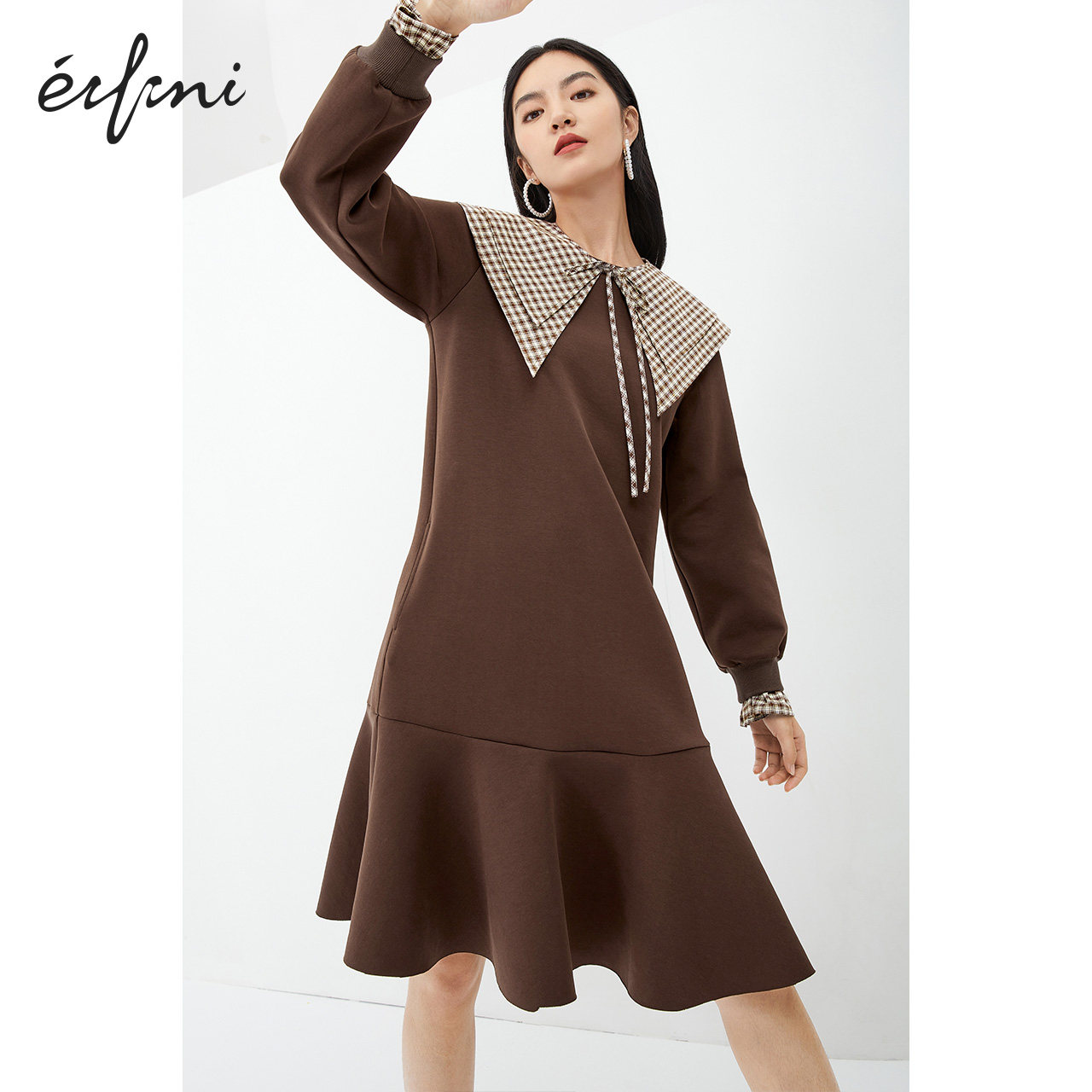 伊芙丽长袖卫衣式2020年新款连衣裙 伊芙丽旗舰连衣裙