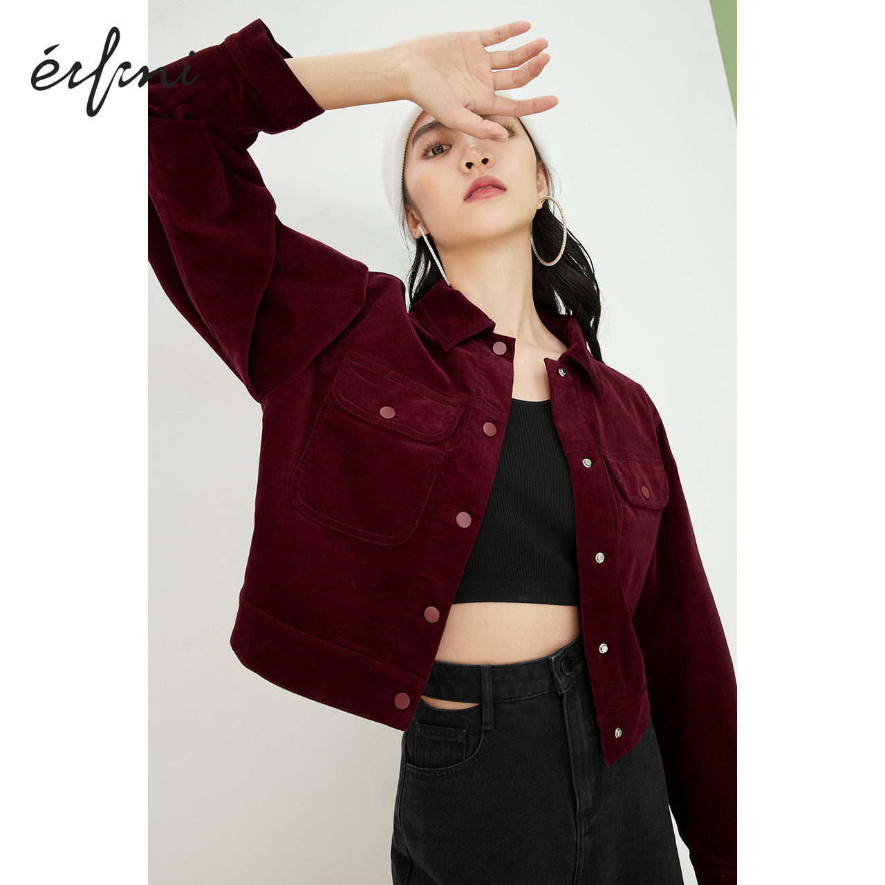 伊芙丽2020年新款春秋韩版范短外套 伊芙丽旗舰短外套