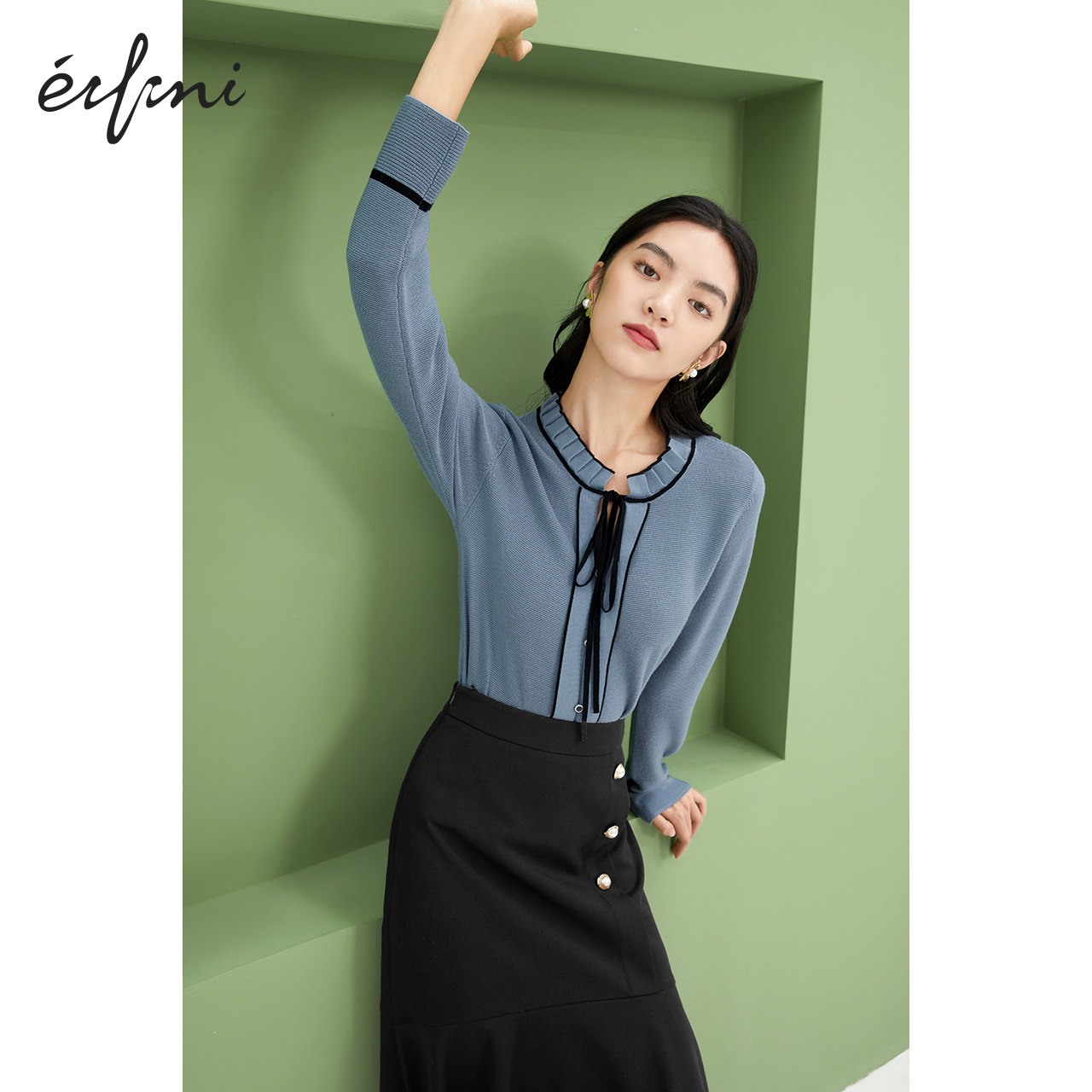 伊芙丽针织薄款长袖2020年新款毛衣 伊芙丽旗舰毛针织衫