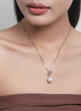 超美光彩天然巴洛克珍珠纯银项链