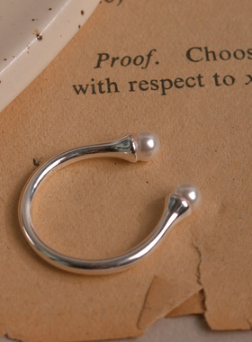 Moment 温柔心事 珍珠纯银戒指女小众设计轻奢高级感2025新款爆款