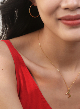 字母名字925纯银项链锁骨链