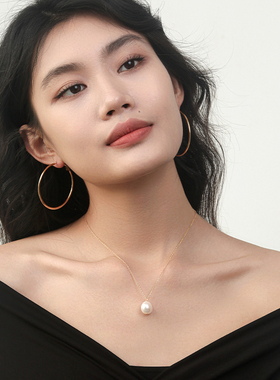 天然巴洛克大珍珠纯银项链