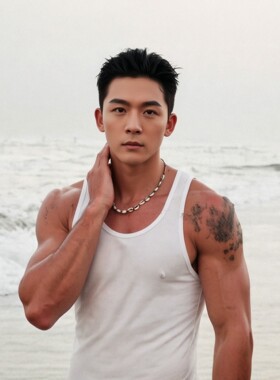 小众贝壳手工编织男士锁骨链