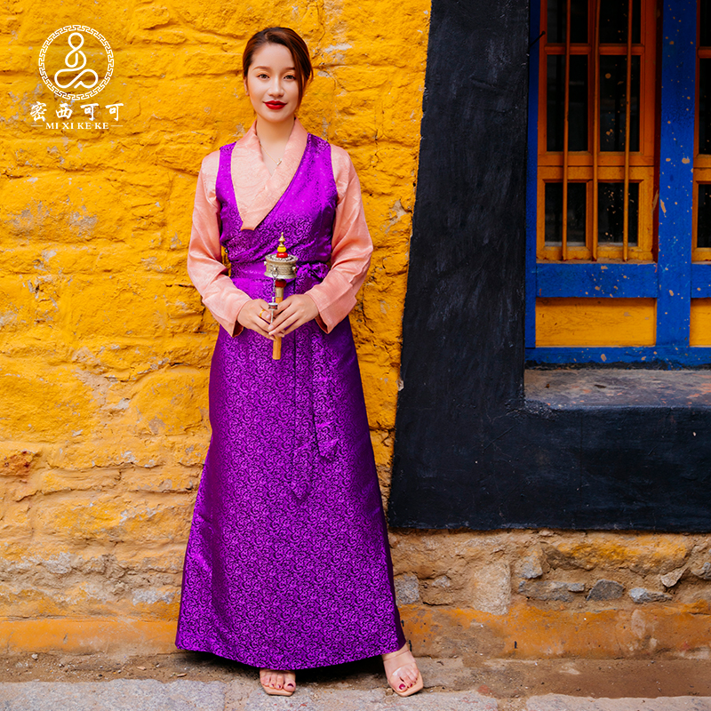 密西可可 藏族服装女两件套藏服民族风藏式拉萨服藏装西藏服博拉 - 图1