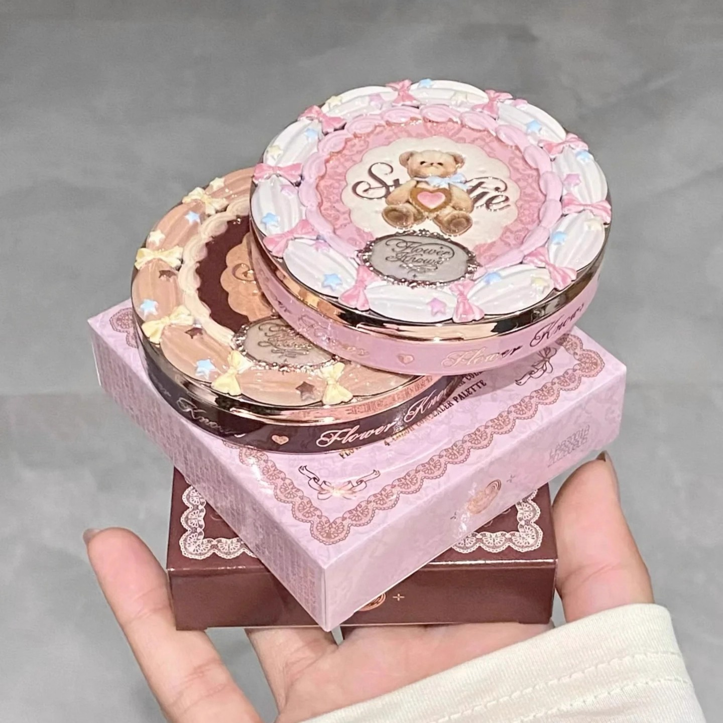 花知晓甜心小熊四色遮瑕盘黑眼圈痘印面部凹陷 - 图3