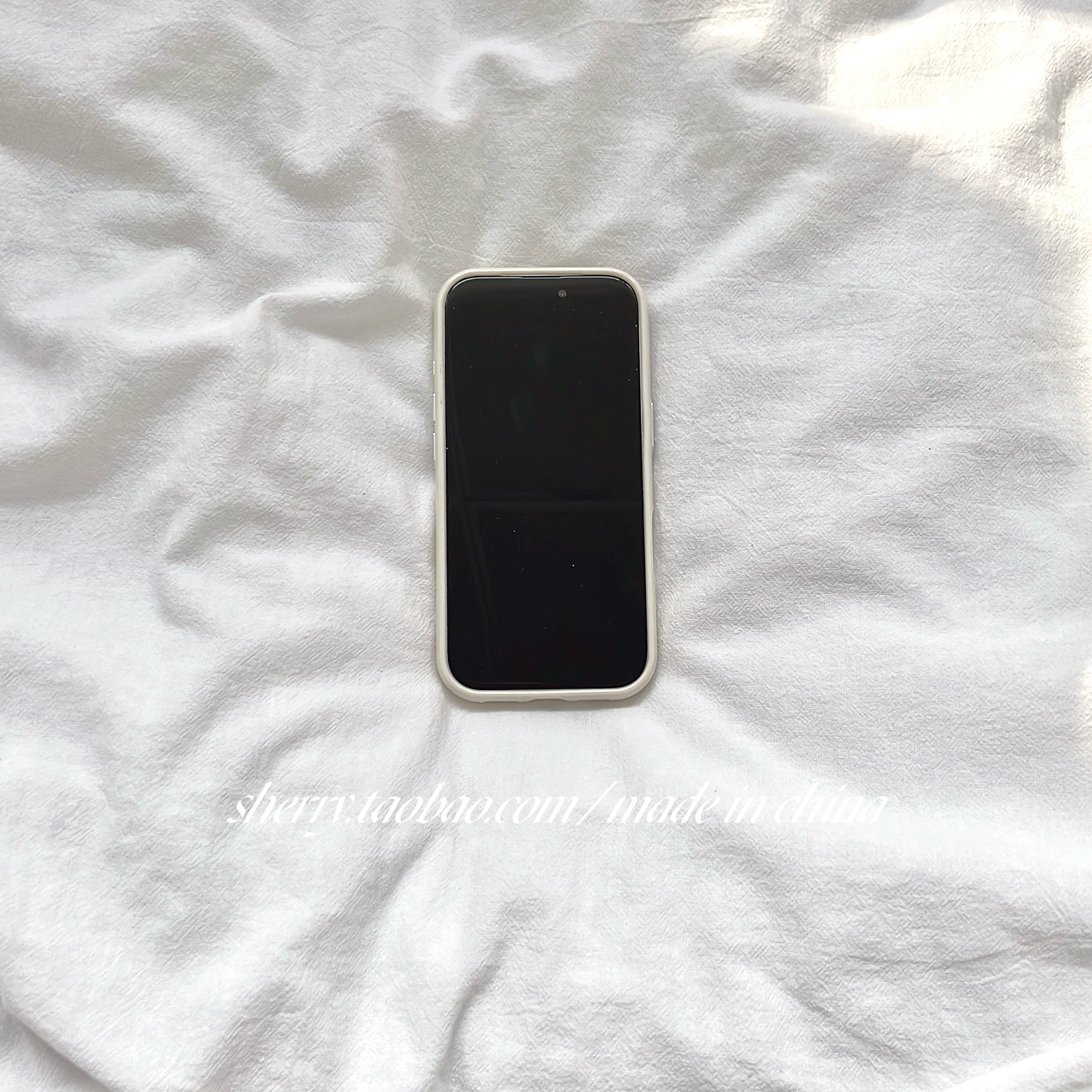 SHERRY*ins风米白仿皮可爱kt猫表情适用于苹果17ProMax手机壳iPhone16Pro小众少女心15简约14小清新卡通软萌 - 图2