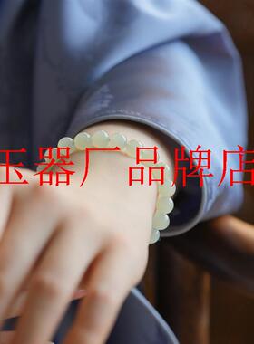 《白冰川》和田玉高冰晴水手串珠