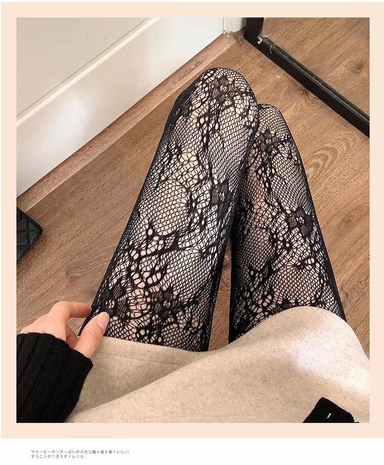 花藤蕾丝渔网袜袜字母女加绒ins秋冬加厚假透肉连裤袜白黑丝瘦腿,淘宝优惠券,粉丝福利购,淘宝优惠卷