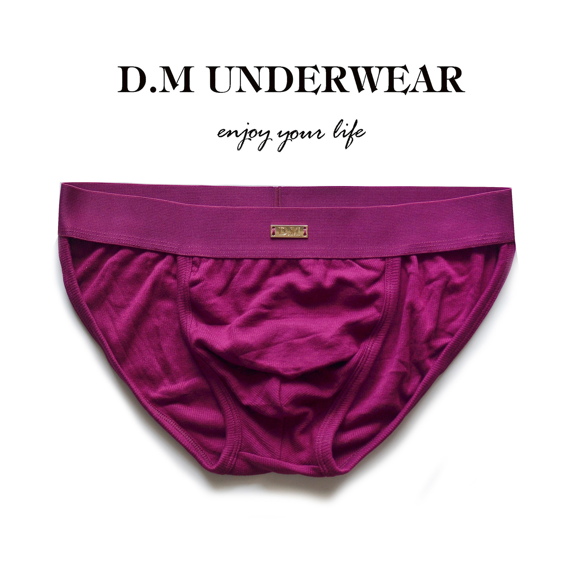 D.M男内裤低腰性感人棉粘纤高弹纯色三角金属标质感商务高叉青年,淘宝优惠券,粉丝福利购,淘宝优惠卷