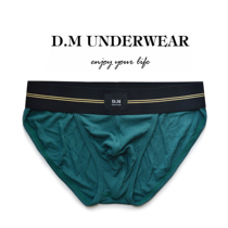 D.M comfortable high split black sexy wide edge simple sport low waist solid color briefs thick strip people cotton breathable