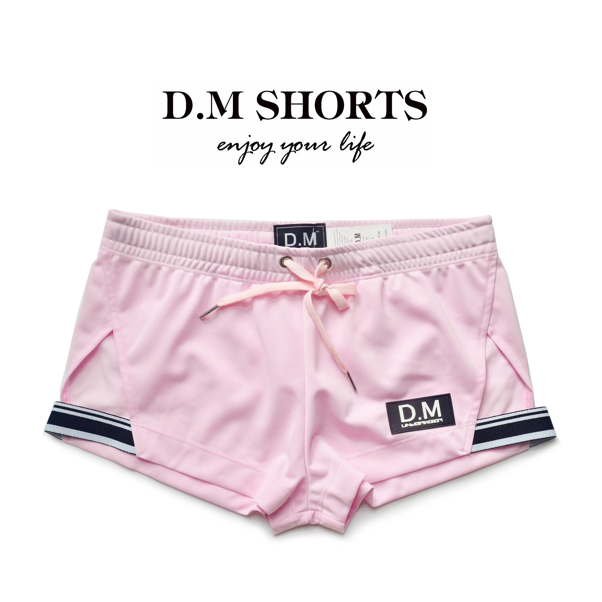 D.M男家居裤低腰性感居家短裤 简约系绳涤纶休闲阿罗裤平角裤四角,淘宝优惠券,粉丝福利购,淘宝优惠卷