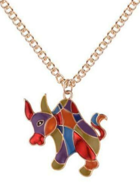 项链女珐琅工艺彩色吊坠锁骨链生肖彩色神仙鱼毛衣链轻奢小众高级