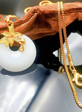 平安扣吊坠项链锁骨项链不掉色