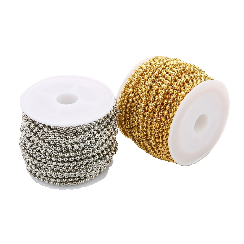 9米/卷铁珠链吊牌链铁挂链珠链金色圆珠链链条diy手工材料,淘宝优惠券,粉丝福利购,淘宝优惠卷