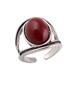 创意红宝石戒指钛钢镶嵌创意