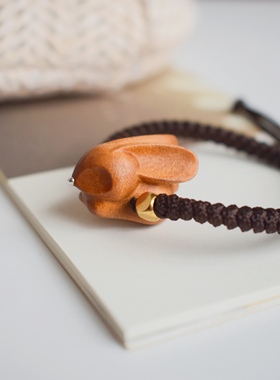 小众原木黑檀可爱风动物森系手绳