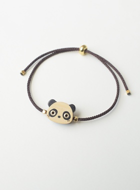 礼物熊猫手链木雕可爱