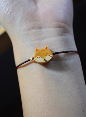 原木可爱小狐狸迷你手链