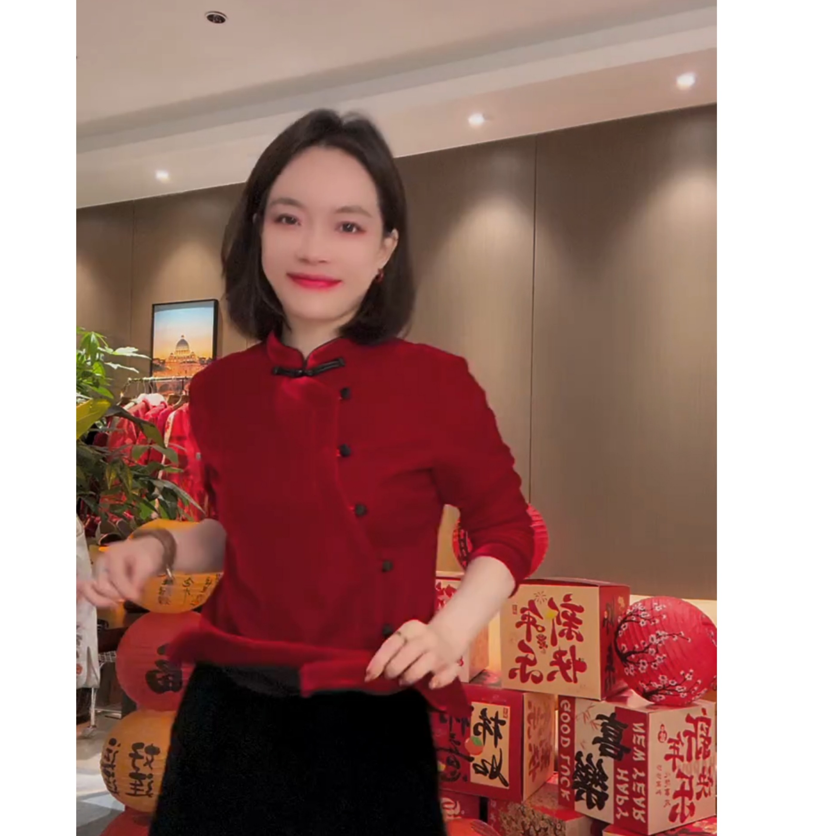 新中式立领盘扣长袖上衣女2025冬季新款加厚显瘦百搭气质衬衫高级,淘宝优惠券,粉丝福利购,淘宝优惠卷