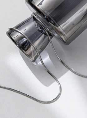 韩版时尚方形钛钢项链 轻奢配饰男女项链素链毛衣链不掉色