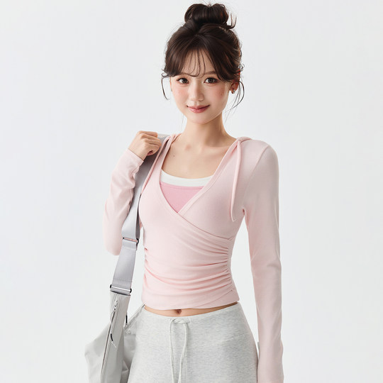 Спортивный топ Mitaogirl, женская одежда для похудения, одежда для йоги, накидка, тренировочная одежда для пилатеса с длинными рукавами, одежда для фитнеса