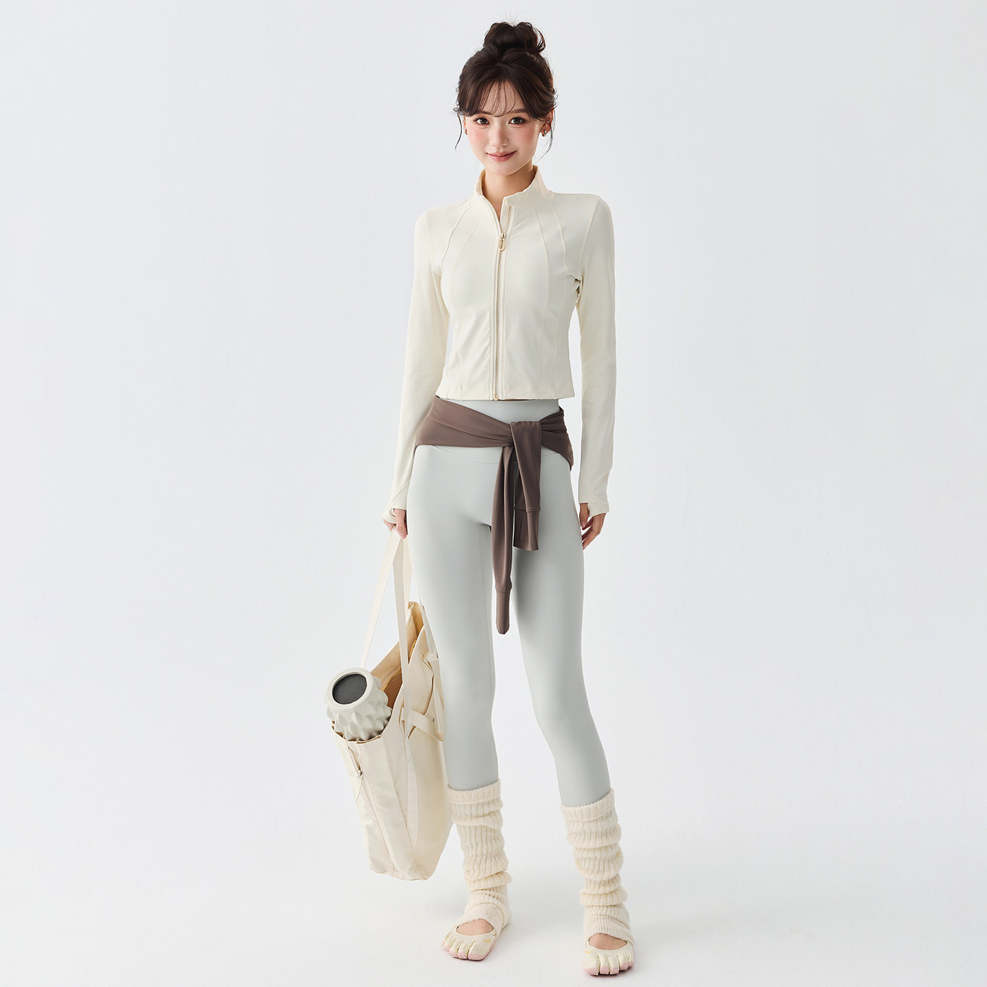 Mitaogirl秋冬立领跑步运动上衣外套女瑜伽普拉提训练健身服长袖,淘宝优惠券,粉丝福利购,淘宝优惠卷