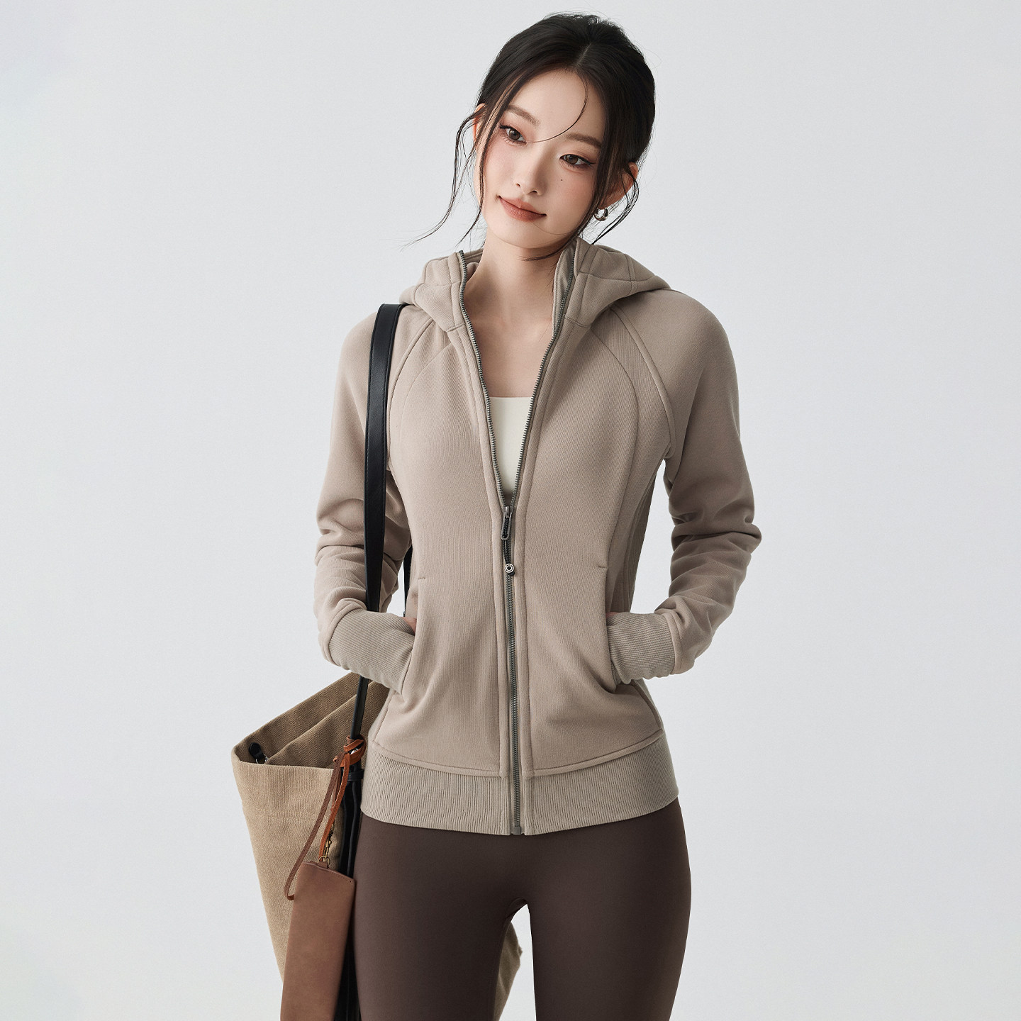 Mitaogirl运动外套秋冬跑步长袖健身卫衣加绒加厚保暖瑜伽服上衣,淘宝优惠券,粉丝福利购,淘宝优惠卷