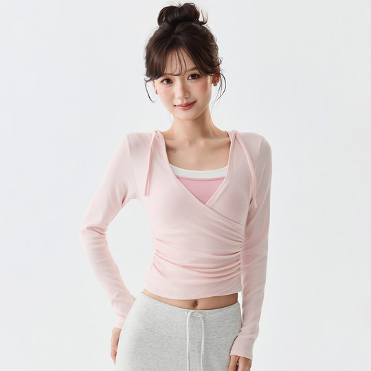 Спортивный топ Mitaogirl, женская одежда для похудения, одежда для йоги, накидка, тренировочная одежда для пилатеса с длинными рукавами, одежда для фитнеса