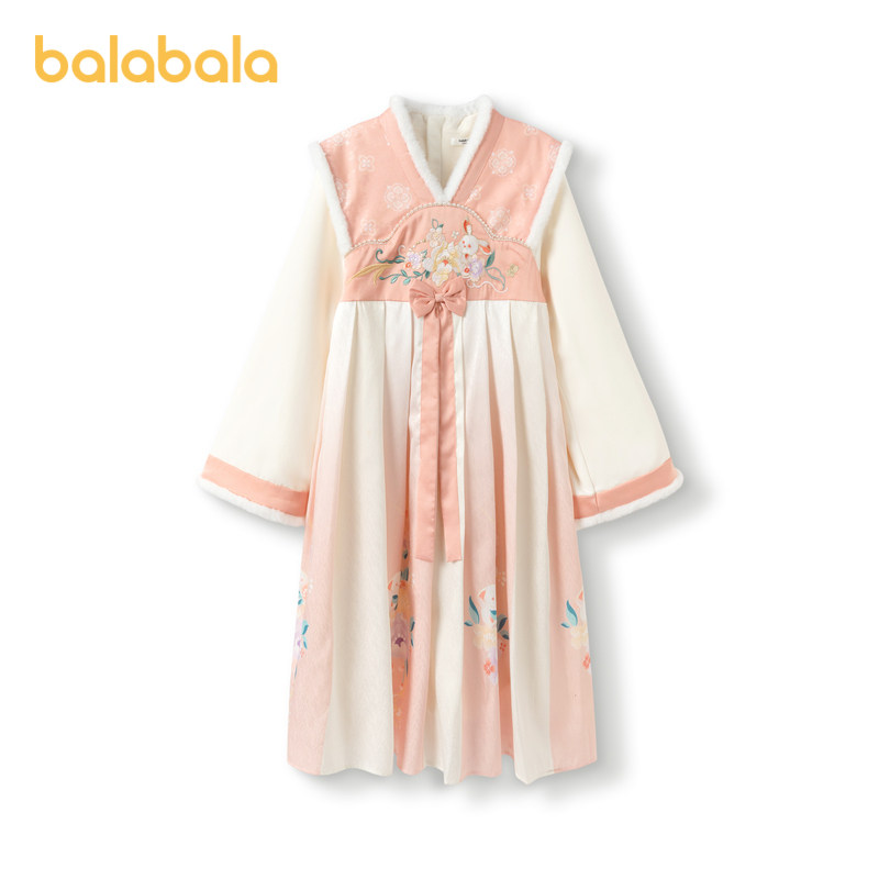 巴拉巴拉童装儿童汉服女童冬装改良襦裙国红色拜年服,淘宝优惠券,粉丝福利购,淘宝优惠卷