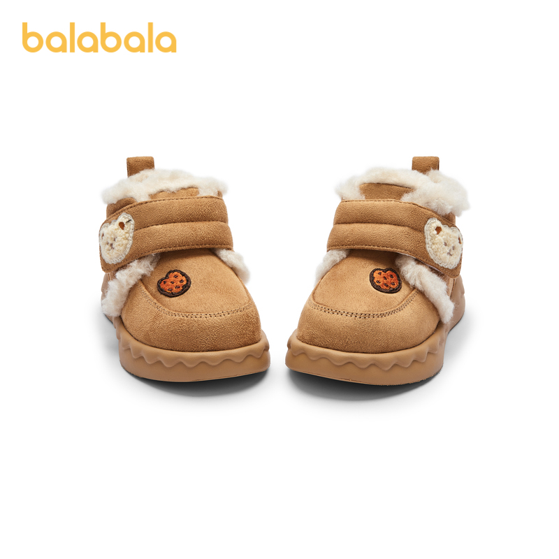 巴拉巴拉童鞋儿童雪地靴加绒加厚棉靴冬潮流新短靴女童防泼水靴子