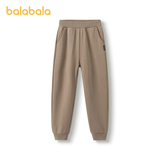 巴拉巴拉童装男童加绒长裤儿童裤子2025秋冬装女童运动休闲裤百搭