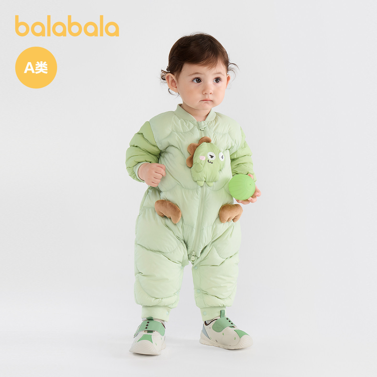 【商场同款】巴拉巴拉童装婴儿连体衣羽绒服冬装宝宝衣服外出萌趣,淘宝优惠券,粉丝福利购,淘宝优惠卷