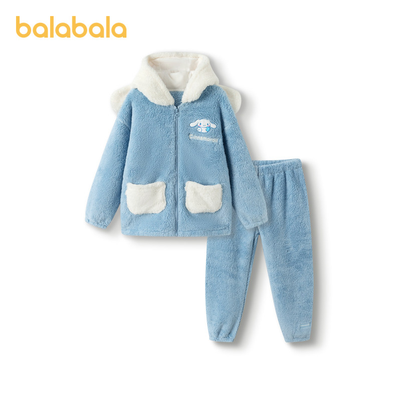 【大耳狗IP】巴拉巴拉女童家居服套装冬季珊瑚绒儿童睡衣保暖舒适