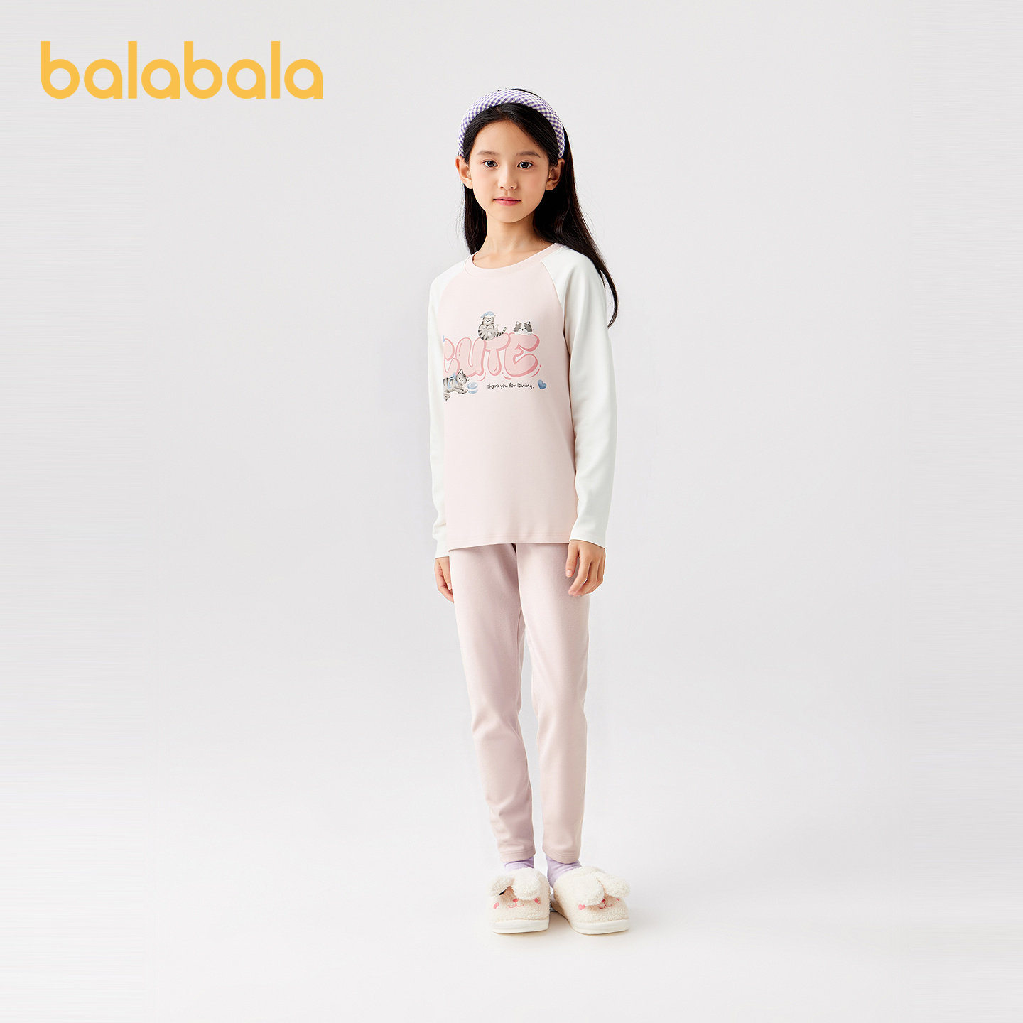 【商场同款】巴拉巴拉女童内衣套装儿童2件套新款童装2025秋冬厚 - 图1